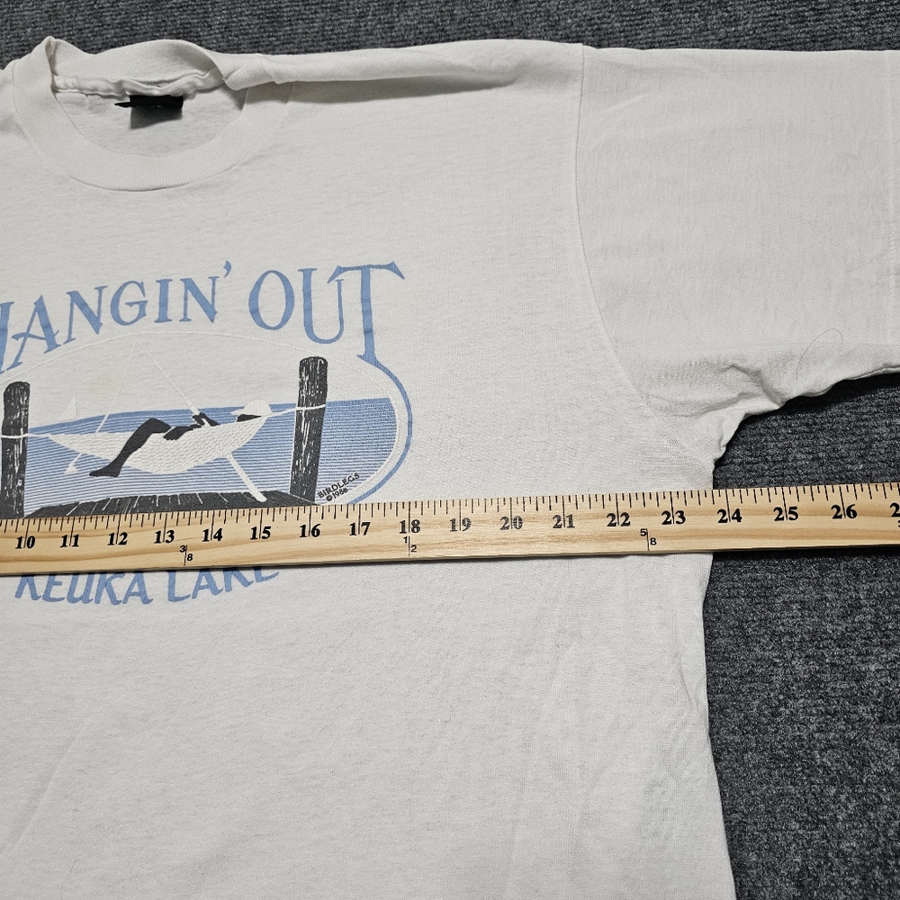 VTG 80s Finger Lakes Keuka New York Hangin Out T Shirt Single Stitch 2XL RARE - Picture 10 of 11